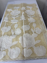 Semi organza saree with appliqué work - MSH906- Beige(2)