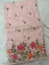 Silky kota saree with embriodery MS16263 PastelPink