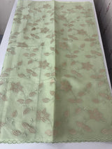 Viscose Organza saree with applique work-MSH238 Pista