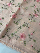 Silky kota saree with embriodery MS16426 PastelPeach