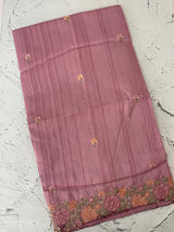 Blended tussar saree with cutwork border- MSHK695