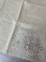 Mul chanderi saree with applique work MSH1566- Offwhite