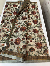 Printed Semi Kota Doria Sarees with blouse - MKD561 (2)