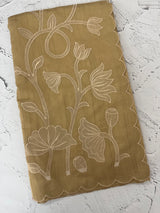 Blended Tussar silk saree with tissue applique work- MSH193 Beige