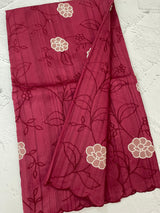 Blended tussar saree with applique borders MTSS459