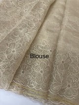 Glass Organza saree with thread work - MCW889