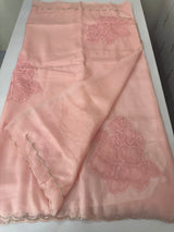 Soft crush Organza saree with beads work MBS679 PeachPink