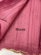 Blended art tussar silk saree with embroidery- MS1090 DarkOnion