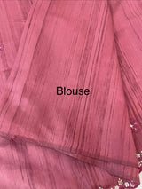 Cutwork Semi tussar saree MTSS680 CrimsonPink