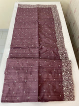 Semi tussar saree with embroidery MST121 - Mauve