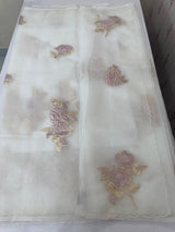 Soft Organza tissue Applique work saree MSLK113