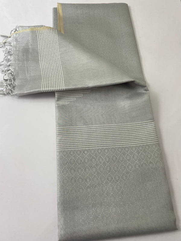Silver tissue silk saree MTSS4885