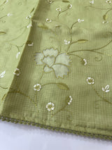 Soft kota silk saree with embriodery and organza applique work MS14509- Green