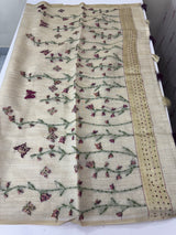 Kanta Handstitched Blended tussar silk saree MS15844