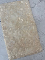 Soft Organza saree with Applique work MSLK478 Ivory