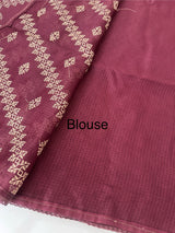 Silky kota saree with embriodery MS14808 - Wine