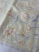 Soft mul chanderi saree with prints and embroidery MSH190 (4)- Ivory