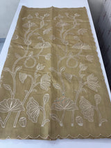 Blended Tussar silk saree with tissue applique work- MSH193 Beige