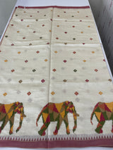 Blended semi tussar silk saree with embroidery MSJ677