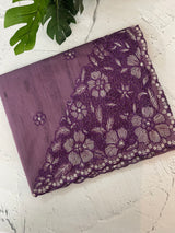 Cutwork Semi tussar saree MTSS680 Purple