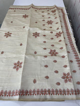 Blended semi tussar silk saree with embroidery MSJ679(2)