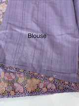 Blended tussar saree with cutwork border- MSHK695