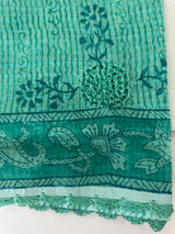 Supernet kota saree with crochet borders MS6777- Green