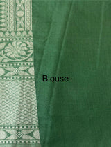 Banarasi semi katan saree in silver zari- MS14667