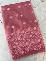 Glass tissue organza saree with embroidery MSF121 DustyPink(1)