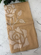 Soft mul chanderi saree with applique work- MSH200 Chiku