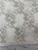 Viscose Organza saree with thread work -MSH230 White
