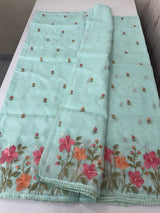 Silky kota saree with embriodery MS16263 PastelBlue