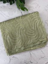 Glass organza saree with thread work- MOS351 PastelGreen