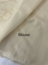 Kota Moonga checks Applique work saree MSH278 Ivory