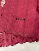 Blended tussar saree with applique borders MTSS459