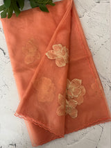 Soft Organza tissue Applique work saree MSLK116