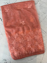 Glass tissue organza saree with embroidery MSF121 DustyPeach (2)
