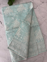 Premium Kota saree with chikankari inspired embroidery MS10303 PastelBlue