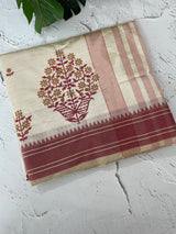 Blended tussar silk saree with embroidery- MSH490