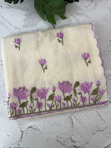 Mul chanderi embriodery saree with scalloped borders MSH176 (1)