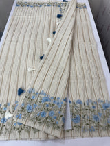 Mul chanderi saree with embriodery & zari lines MSH275