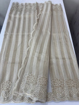 Tissue chanderi saree with applique work MSH175