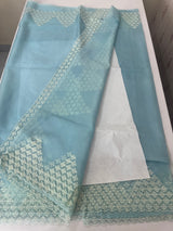 Soft Organza saree with embroidery and sequins borders - MCK286 PastelBlue