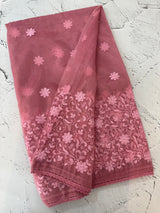 Glass tissue organza saree with embroidery MSF121 DustyPink(1)