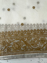 NetKota saree with chikankari machine embroidery - MS14622
