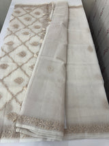 Kota Moonga checks saree with Chikankari work MSH241