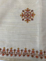 Blended semi tussar silk saree with embroidery MSJ679(5)