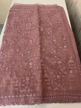 Soft Crush organza saree with embroidery and cutdana work - MOS5782