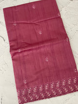 Semi tussar saree with cutwork MSHK566 BerryPink
