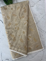 Soft chanderi tussar saree with applique work MKT4498